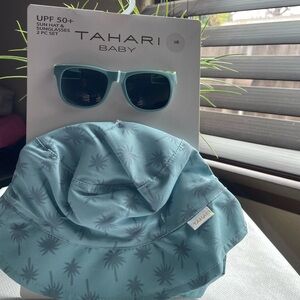 Tahari Baby Sun Hat and Sunglasses Set - Blue